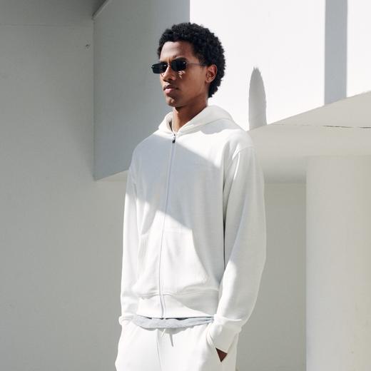 oneup竹节纹拉链连帽卫衣（男女同款） 商品图1