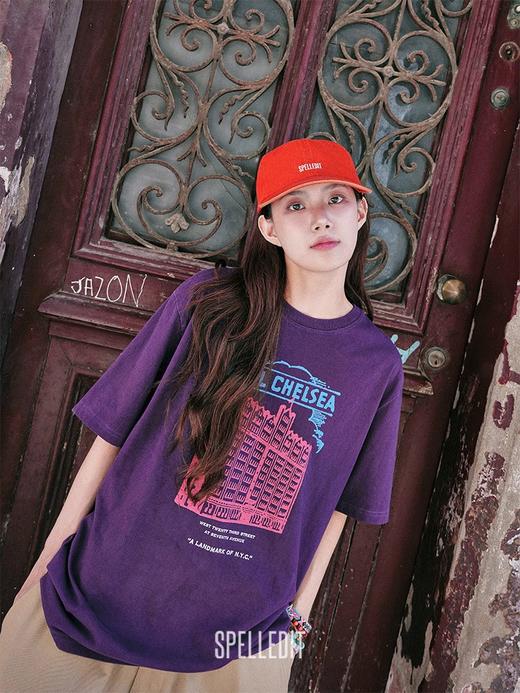 SPELLEDIT2025秋季新品切尔西酒店T恤建筑图案印花宽松短袖上衣女 商品图0
