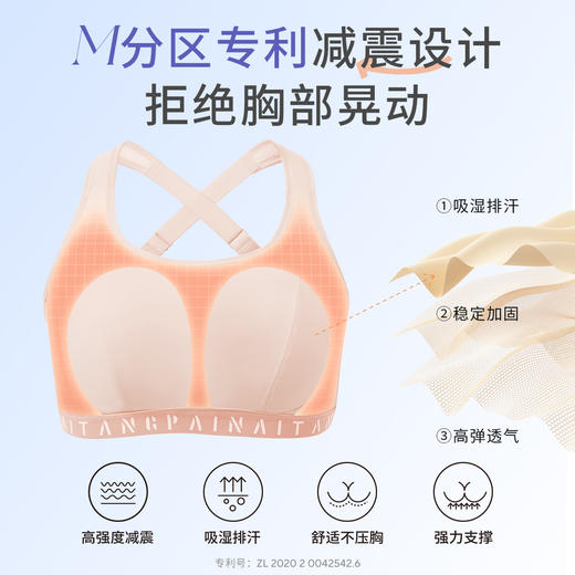 奶糖派大胸防震防晃可外穿元气高强度运动背扣款3.0大码无痕文胸 商品图1