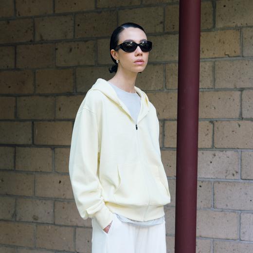 oneup竹节纹拉链连帽卫衣（男女同款） 商品图2