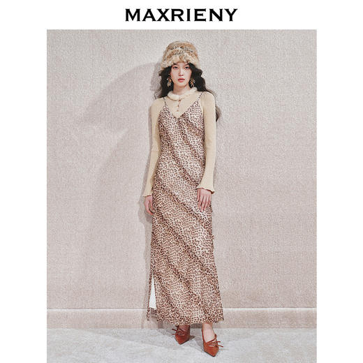 【冬日逸境-商场同款】MAXRIENY精致水貂毛领套头针织修身上衣女(货号:MC85SW551) 商品图1