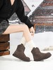 西村名物2025年冬季新款厚底防滑绒面舒适时尚切尔西靴时装短靴T25DS49301 商品缩略图6