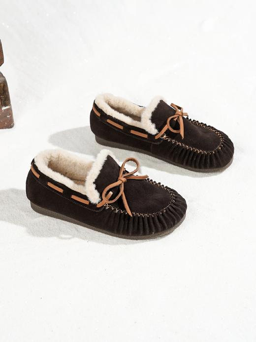 西村名物2025年冬季新款厚底防滑舒适保暖短筒毛毛鞋T25DM49361 商品图10