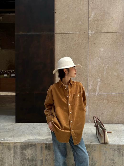 进口灯芯绒质感剪裁廓形设计休闲衬衫 商品图8