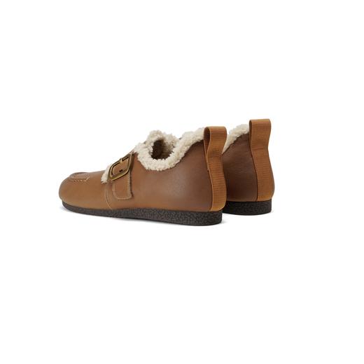 西村名物2025年冬季新款坡跟厚底舒适绒毛内底保暖勃肯鞋毛毛鞋X25DM48711 商品图6