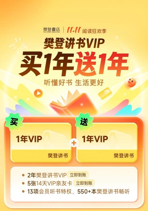 樊登讲书vip年卡/ 赠送实物礼品 商品图0