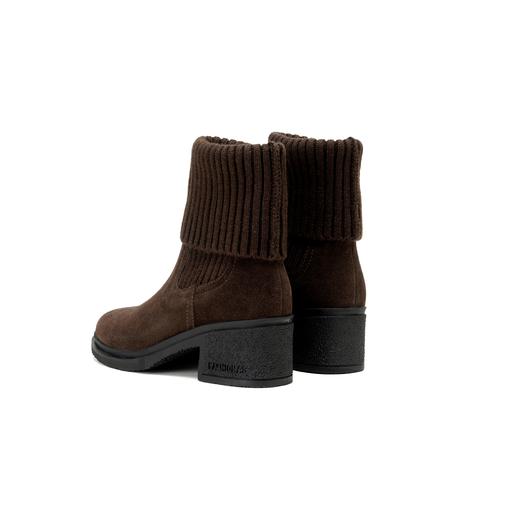 西村名物2025年冬季新款舒适厚底粗跟保暖毛线靴筒切尔西短靴时装短靴X25DS49711 商品图6