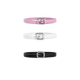 oneup鳄鱼纹真皮牛皮细皮带