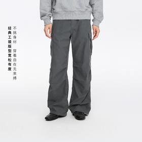 oneup薄珠帆工装裤