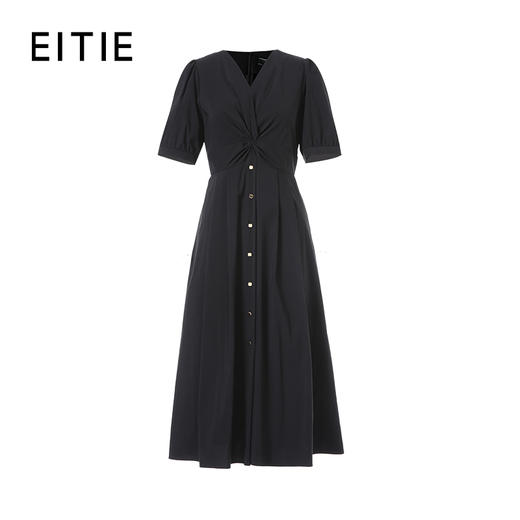 EITIE爱特爱气质V领扭结收腰时尚通勤显瘦连衣裙8207917 商品图8