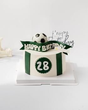 简约足球生日蛋糕（可改年龄）