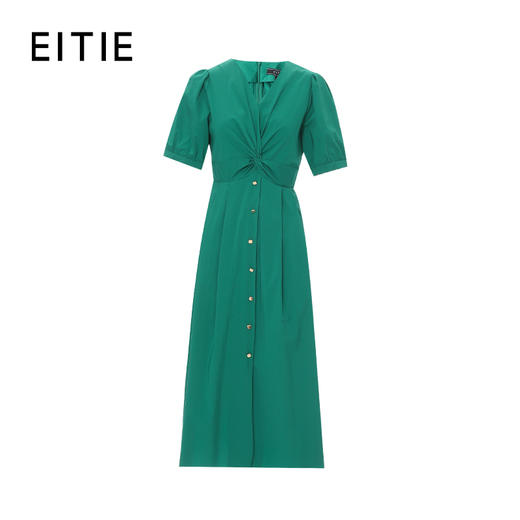 EITIE爱特爱气质V领扭结收腰时尚通勤显瘦连衣裙8207917 商品图6