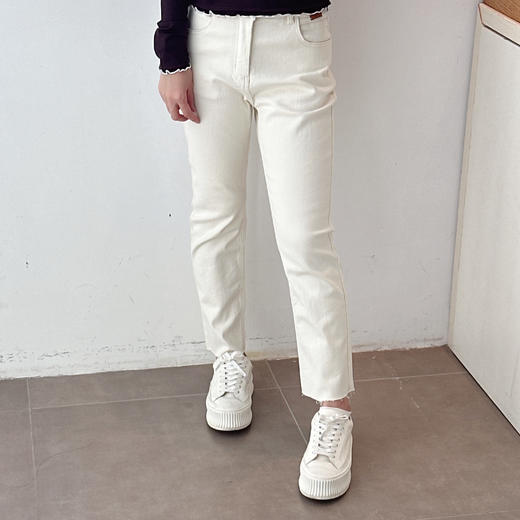 秋季新款九分直筒裤欧货高腰撞色烟管裤 商品图5