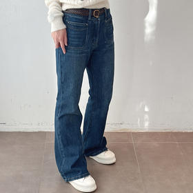 秋季新款牛仔微喇裤高腰修身显瘦时尚百搭潮