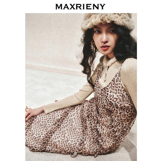 【冬日逸境-商场同款】MAXRIENY精致水貂毛领套头针织修身上衣女(货号:MC85SW551) 商品图0