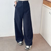 2025年秋季新款时尚高腰显瘦直筒阔腿弯刀休闲裤 商品缩略图6