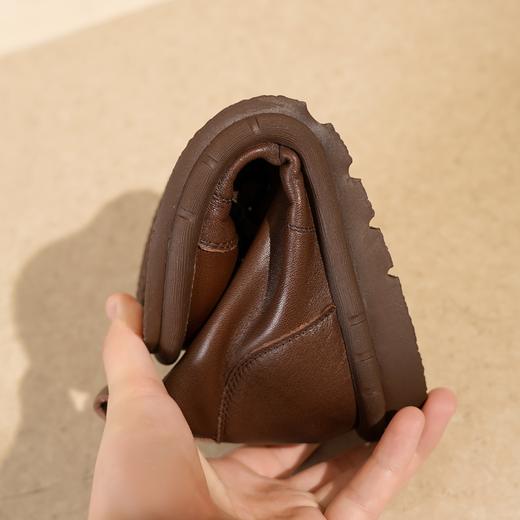 【绒里可选】西村名物2025年冬季新款舒适厚底防滑软底软面系带马丁靴短筒靴X25DS49911 商品图13