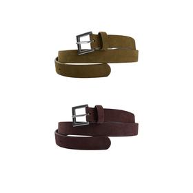 oneup反绒皮方头皮带 （男女同款）