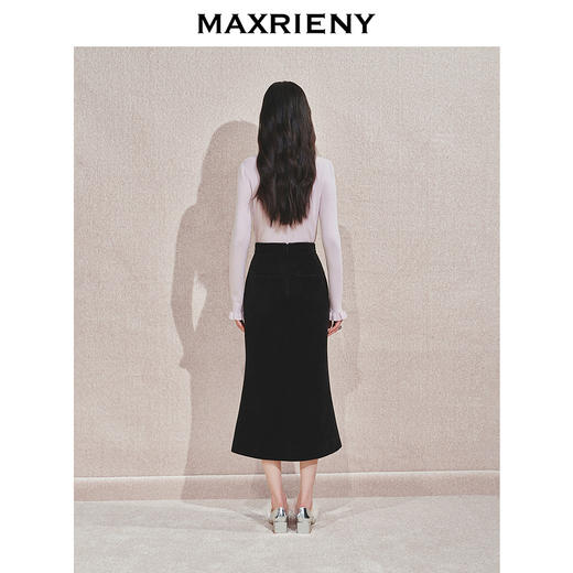 【商场同款】MAXRIENY甜美文艺中高领套头毛针织衫女修身显瘦上衣(货号:MC85SW544) 商品图3