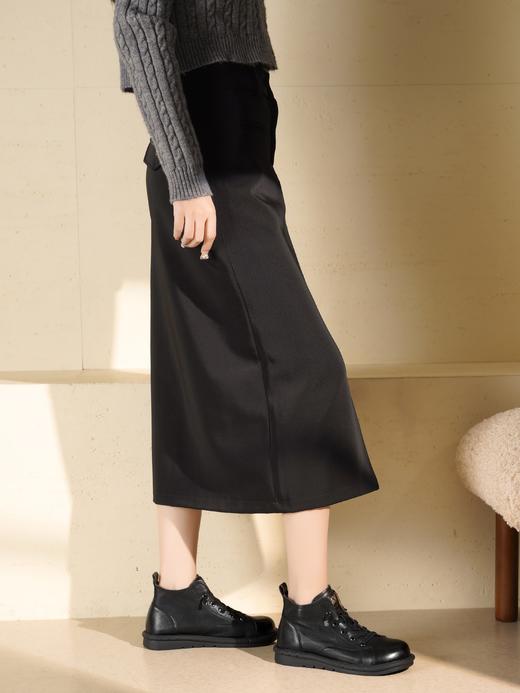 【绒里可选】西村名物2025年冬季新款舒适厚底防滑软底软面系带马丁靴短筒靴X25DS49911 商品图3