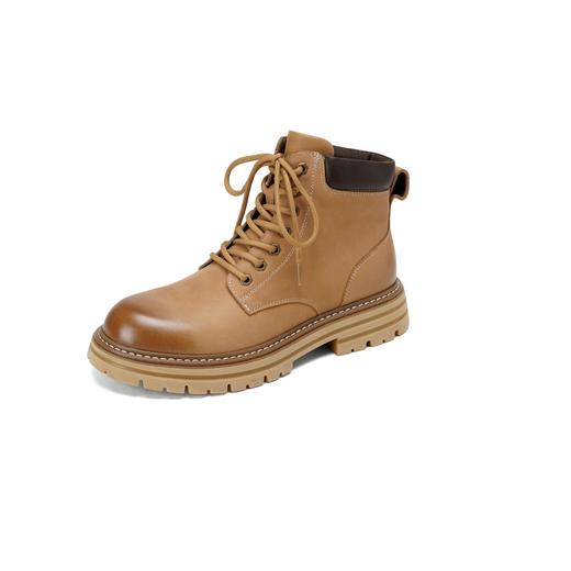 西村名物2025年冬季新款舒适厚底防滑绒毛内里保暖系带马丁靴休闲男靴X15DU49831 商品图8