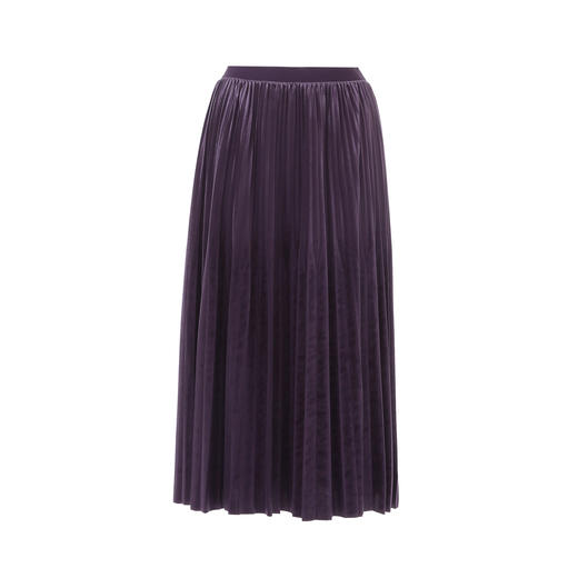 EITIE爱特爱优雅复古丝绒高腰百褶a字显瘦过膝半身裙秋冬新款D2506903 商品图11