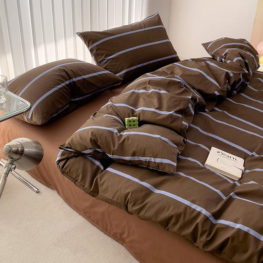 顶柔 全棉简约条纹四件套 床单180cm*230cm【福利品】 商品图2