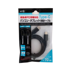 日本 at.Q 双Type-C口 PD60W快充线 AT-PDCASTCC01 （0.7米）