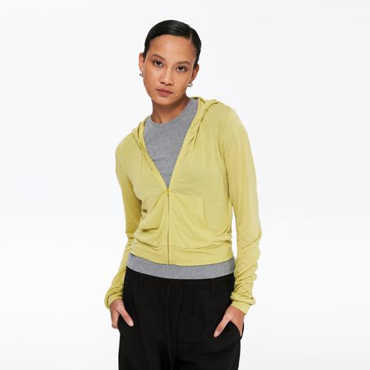 oneup羊毛拉链连帽薄外套 商品图1