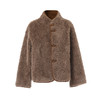 EITIE爱特爱毛绒感立领棕色直筒短款颗粒绒羊毛保暖外套D2503927 商品缩略图5