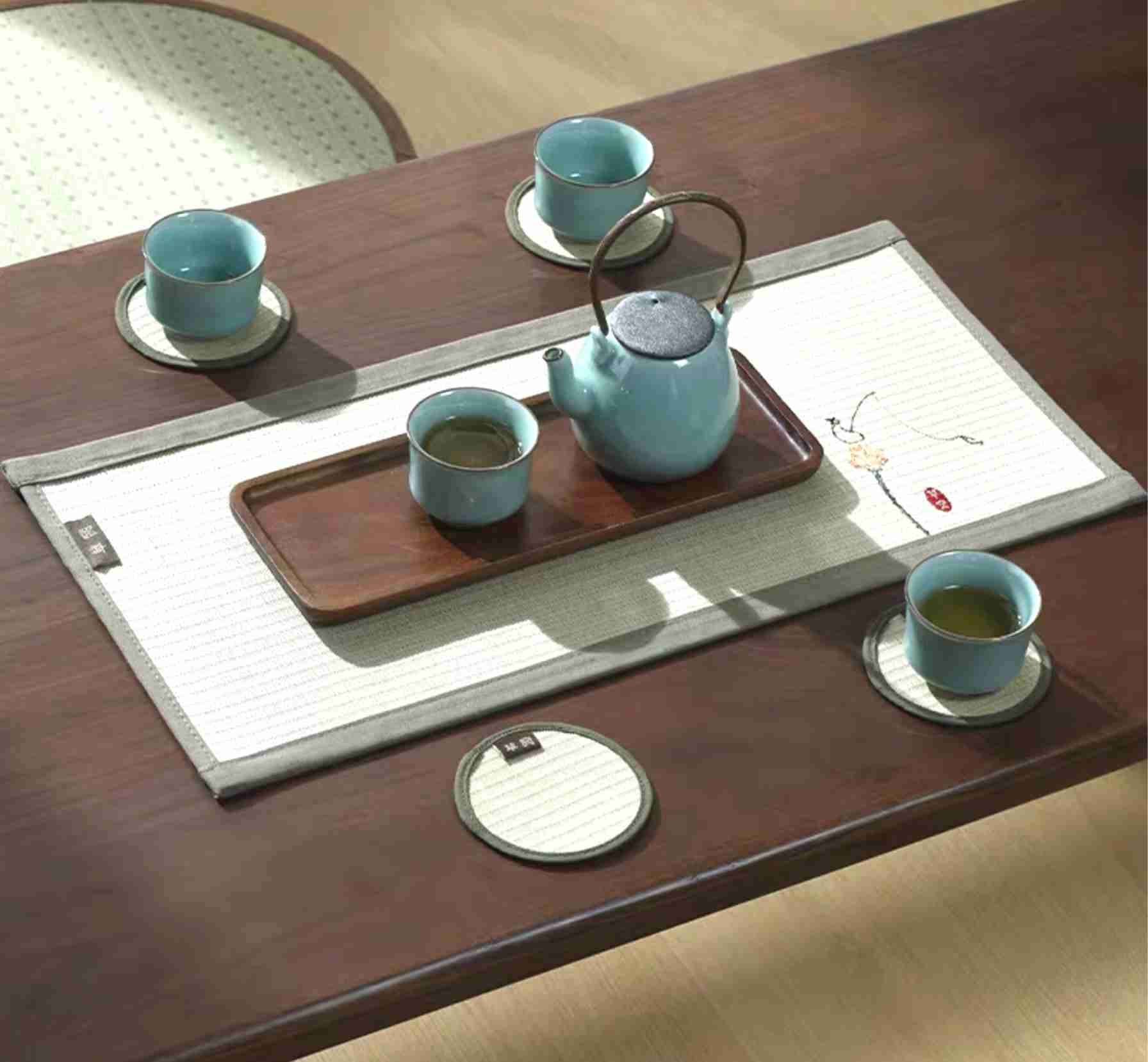 草窝茶垫＋杯垫*6 25*50团购