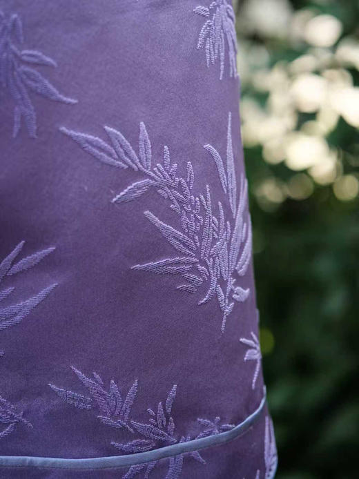 盛唐牡丹| 文竹真丝漳缎偏襟马甲 商品图9