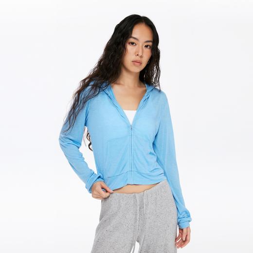 oneup羊毛拉链连帽薄外套 商品图2