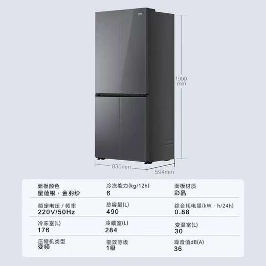 【天津】【海尔】【不含安装】冰箱_十字门超薄机身_BCD-490WGHTDE5XEU1 商品图4