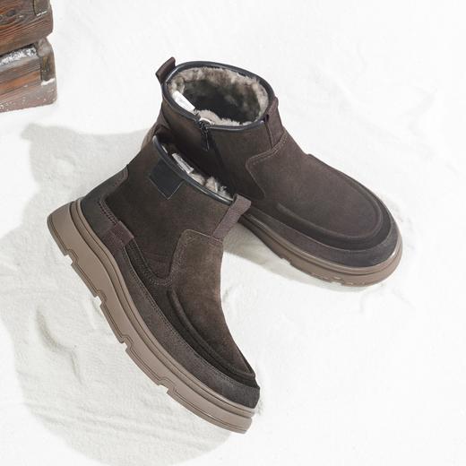 西村名物2025年冬季新款舒适厚底防滑绒毛内里保暖男靴休闲男靴X15DU49881 商品图1