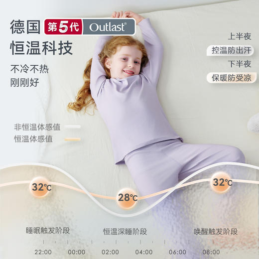 【感恩回馈 119元整套中暖】2025秋冬新品 ibaby×outlast太空科技恒温抑菌针织中暖圆领家居服套装加厚 商品图1