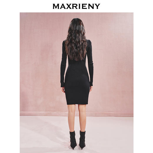 玛克门店发货：MAXRIENY收腰X型精致奢链连衣裙(货号:MC85DR541) 商品图3