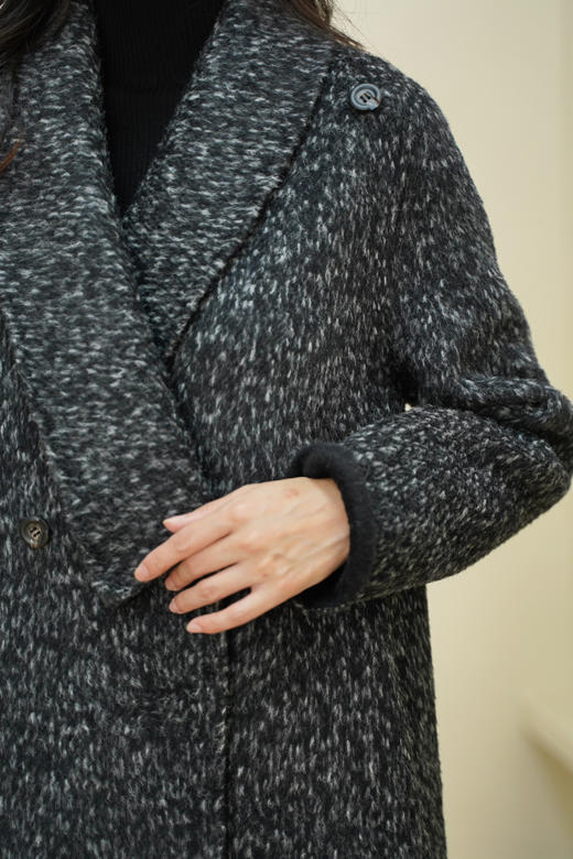 臣禾	【雪花大衣】夹花灰两用领毛呢外套	JZ254080781 商品图7