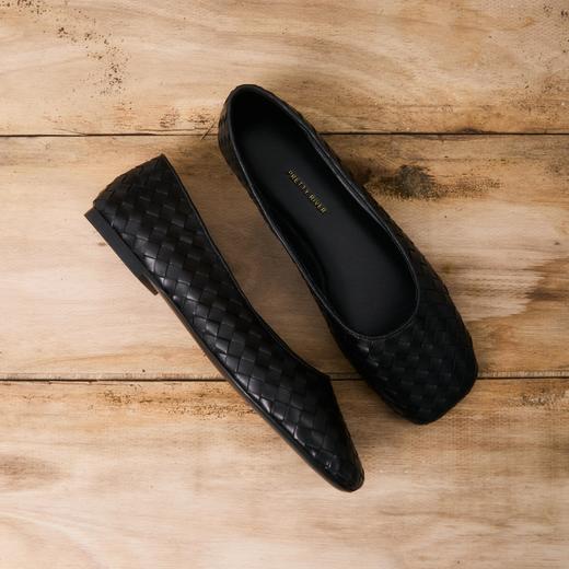 PRETTY RIVER编织小牛皮平底芭蕾鞋 商品图2