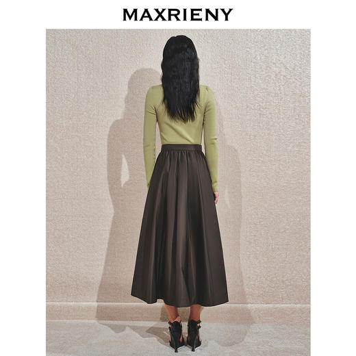 【商场同款】MAXRIENY高腰显瘦半身裙24冬新款垂感伞裙长裙高级感(货号:MC85SK567) 商品图3