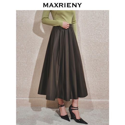 【商场同款】MAXRIENY高腰显瘦半身裙24冬新款垂感伞裙长裙高级感(货号:MC85SK567) 商品图2