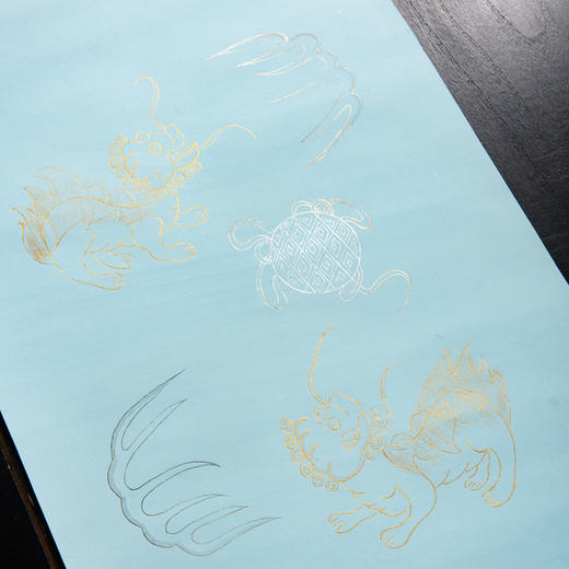 70-80年代仿古描金笺(一套两张) 商品图11