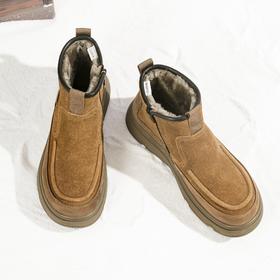 西村名物2025年冬季新款舒适厚底防滑绒毛内里保暖男靴休闲男靴X15DU49881