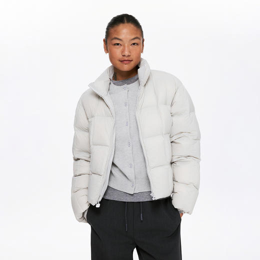 oneup格纹立领羽绒服 商品图1