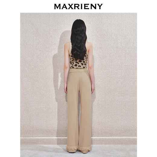 【冬日逸境-商场同款】MAXRIENY精致日常钉珠流苏装饰针织微喇裤(货号:MC85PA762) 商品图3