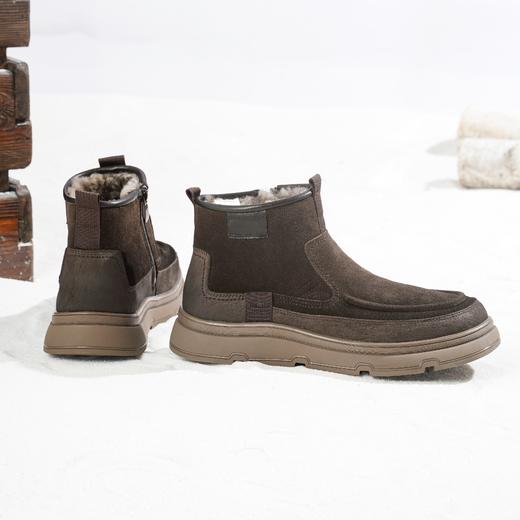 西村名物2025年冬季新款舒适厚底防滑绒毛内里保暖男靴休闲男靴X15DU49881 商品图4