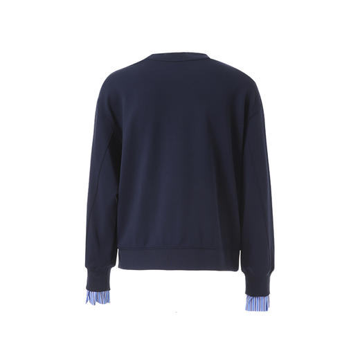 EITIE爱特爱圆领刺绣袖口拼接设计小上衣8313013 商品图3