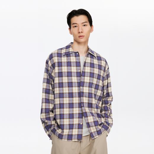oneup法兰绒格子宽松衬衫（男女同款） 商品图1
