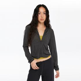 oneup羊毛拉链连帽薄外套