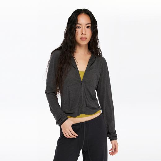 oneup羊毛拉链连帽薄外套 商品图0